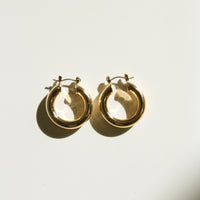 Small Chunky Hoop Earrings Jewelry Gold One Size -2020AVE