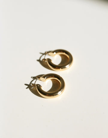 Small Chunky Hoop Earrings Jewelry Gold One Size -2020AVE