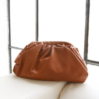Small Ruched Clutch Accessories Brown One Size -2020AVE