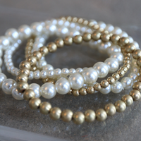 Stacked Pearl Bracelet Set Jewelry Pearl One Size -2020AVE