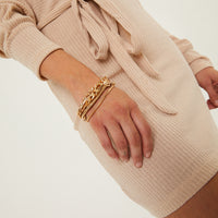 Statement Layered Bracelet Set Jewelry Gold One Size -2020AVE
