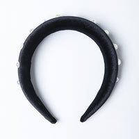 Statement Pearl Headband Accessories Black One Size -2020AVE