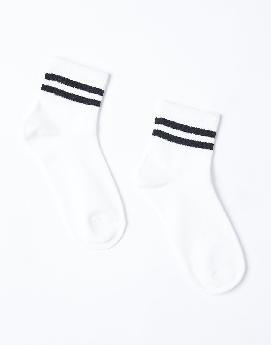 Striped Ankle Socks Accessories White One Size -2020AVE