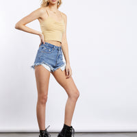 Cali Girl Button Front Cropped Top tops -2020AVE