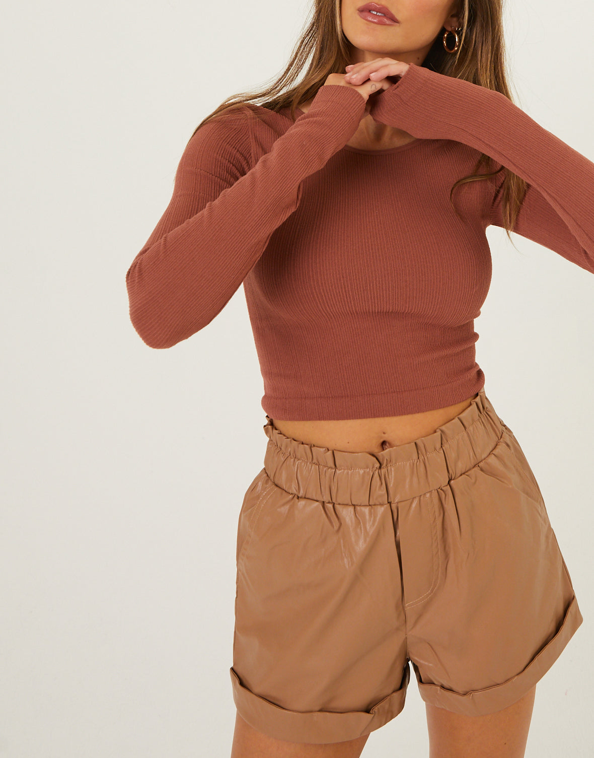 Thea Leather Paper Bag Shorts Trendy Bottoms 2020AVE