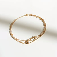 Triple Layer Heart Anklet Jewelry Gold One Size -2020AVE