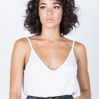 Gold Caged in Body Chain - Front View