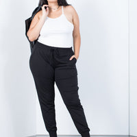 Curve Active Joggers Plus Size Bottoms Black 1XL -2020AVE