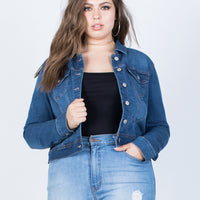 Curve All Year Round Jacket Plus Size Outerwear Blue Denim 1XL -2020AVE