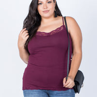 Curve Emma Cami Tank Plus Size Tops Merlot 1XL -2020AVE