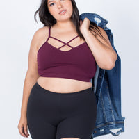 Black Plus Size Gym Time Shorts - Front View