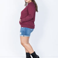 Curve Laid-Back Hoodie Plus Size Tops -2020AVE