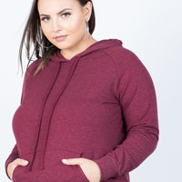 Curve Laid-Back Hoodie Plus Size Tops -2020AVE