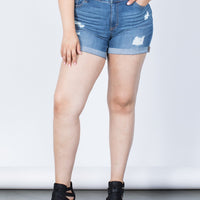 Curve Love Your Cuffed Shorts Plus Size Bottoms -2020AVE