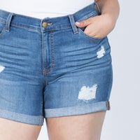 Curve Love Your Cuffed Shorts Plus Size Bottoms -2020AVE