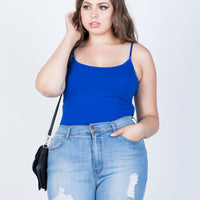 Curve Must-Have Cami Tank Plus Size Tops Cobalt 1XL -2020AVE