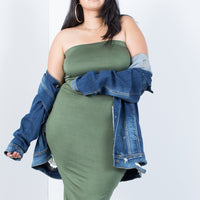 Plus Size Strapless Bodycon Dress - 2020AVE