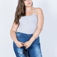 Curve The Essential Cami Plus Size Tops Light Gray 1XL -2020AVE