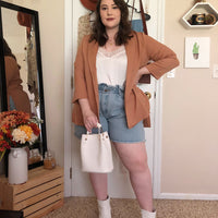 Curve Sleek Style Blazer Plus Size Outerwear -2020AVE