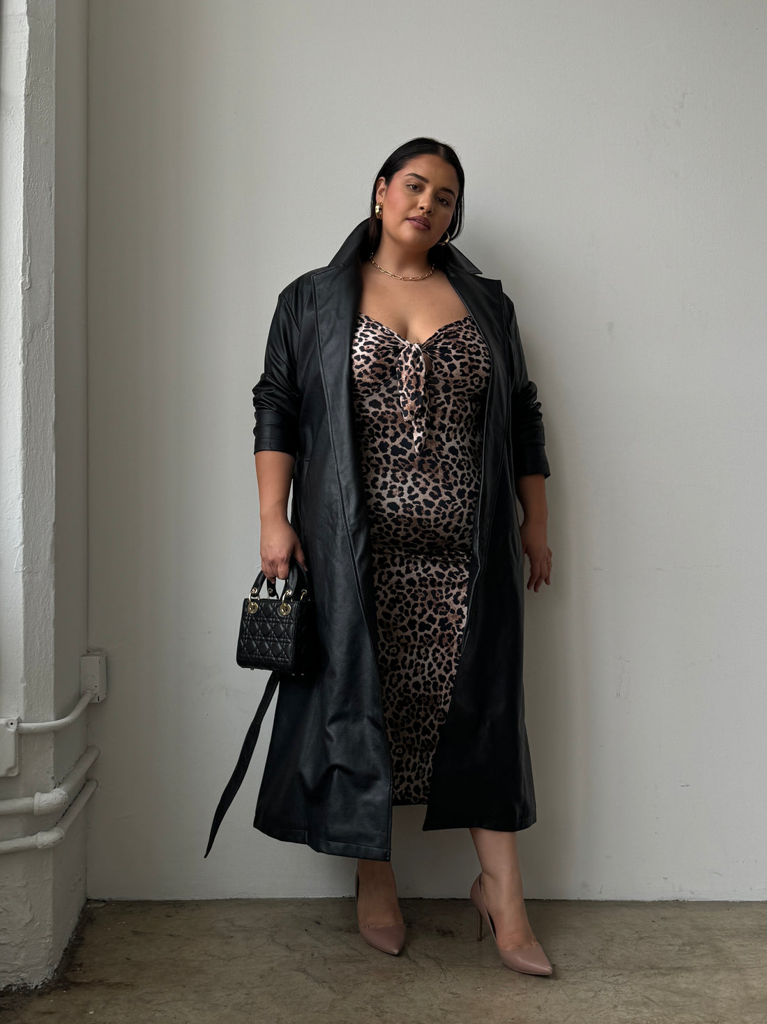 Plus Size Faux Leather Trench Coat 2020AVE Plus Size Faux Leather Trench Coat 2020AVE