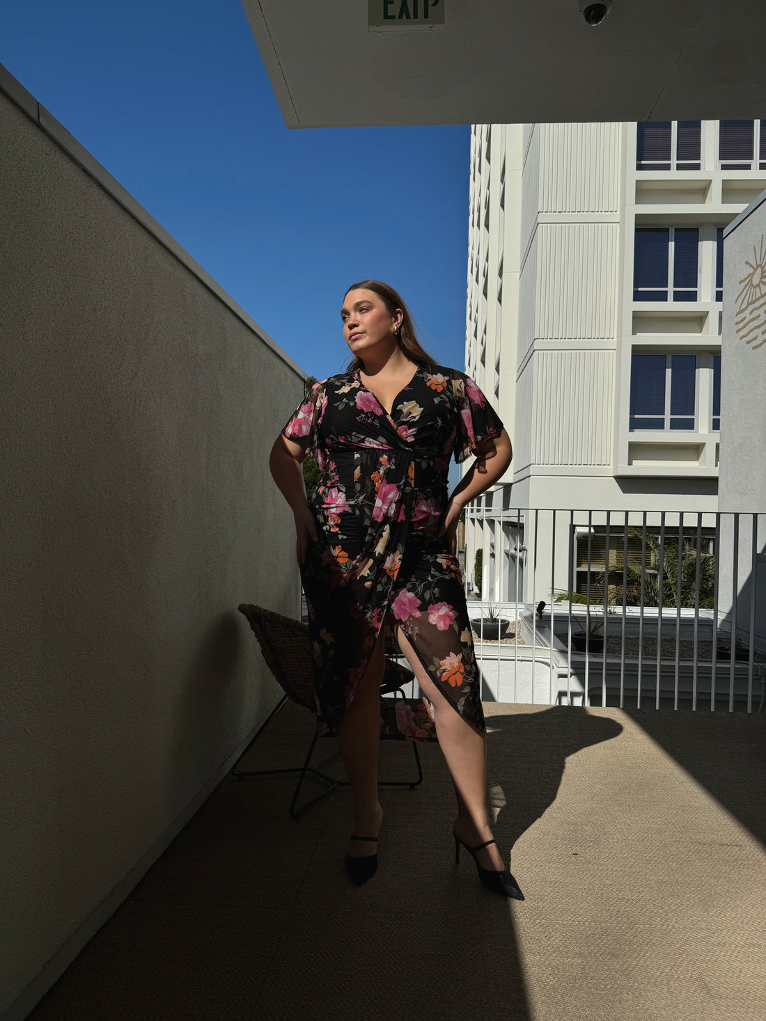 Plus Size Floral Print Mesh Dress 2020AVE Plus Size Floral Print Mesh Dress 2020AVE