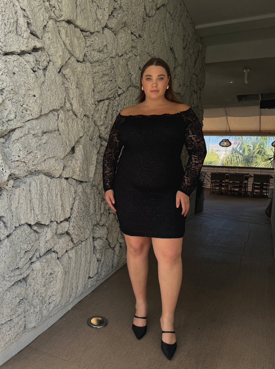 Plus Size Off The Shoulder Lace Mini Dress 2020AVE Plus Size Off The Shoulder Lace Mini Dress 2020AVE