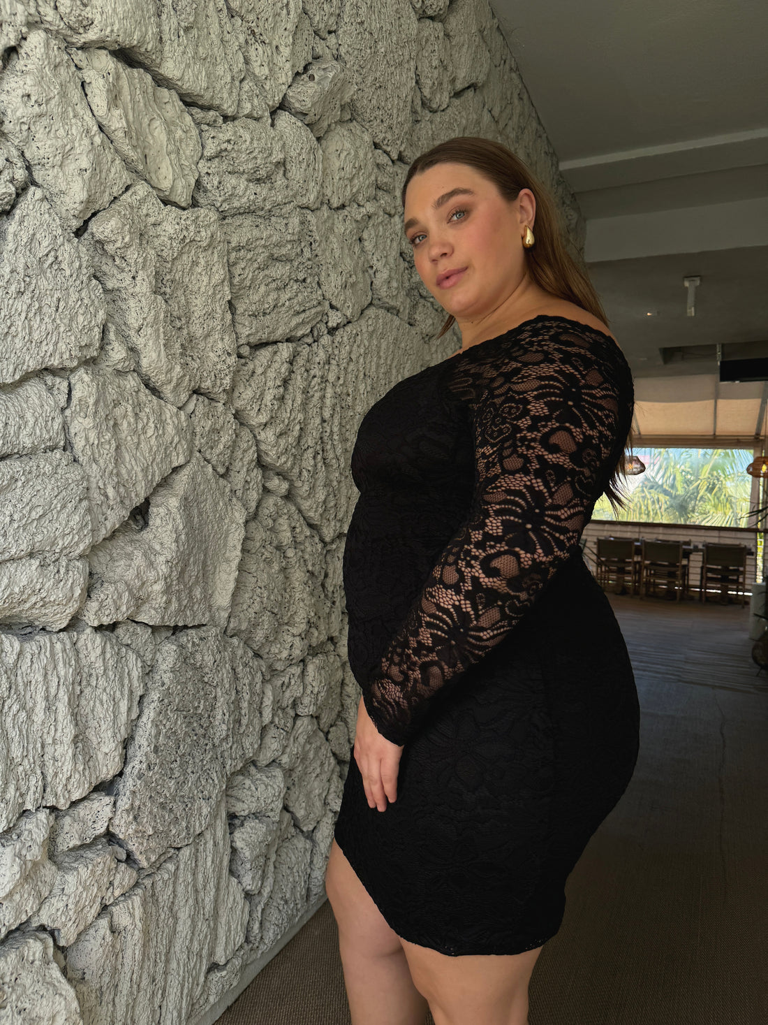 Plus Size Off The Shoulder Lace Mini Dress 2020AVE Plus Size Off The Shoulder Lace Mini Dress 2020AVE