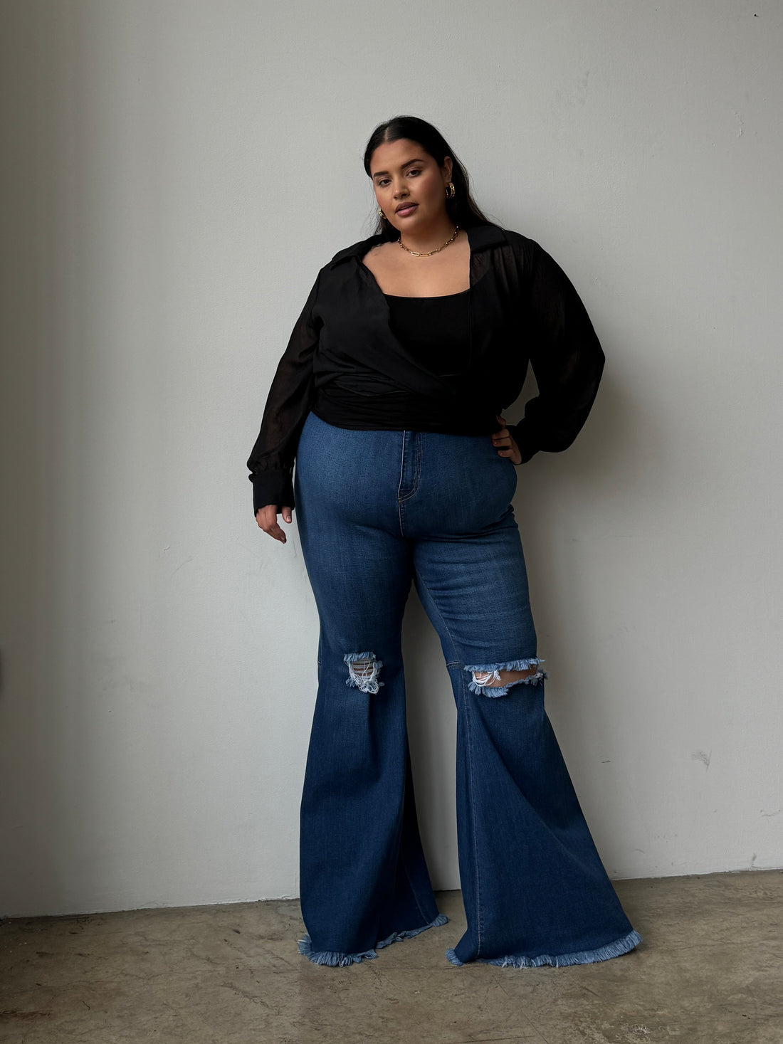 Denim Super Plus Size Fashion Plus Size Super Flared Jeans