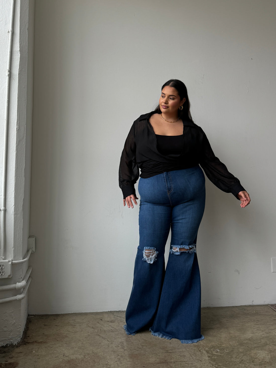 Plus Size Bell Bottom Jeans Bottom Jeans Outfit Super Flare Plus