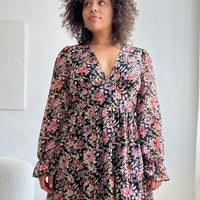 Plus Size Blooming Long Sleeve Dress Plus Size Dresses -2020AVE