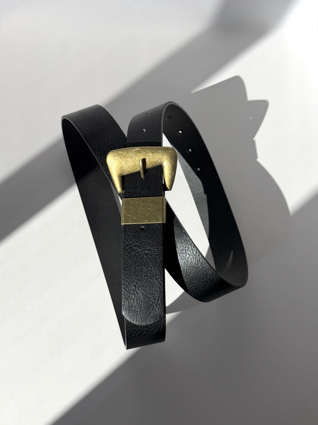 Plus Size Classic Brass Buckle Belt Black
