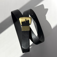 Plus Size Classic Brass Buckle Belt Black