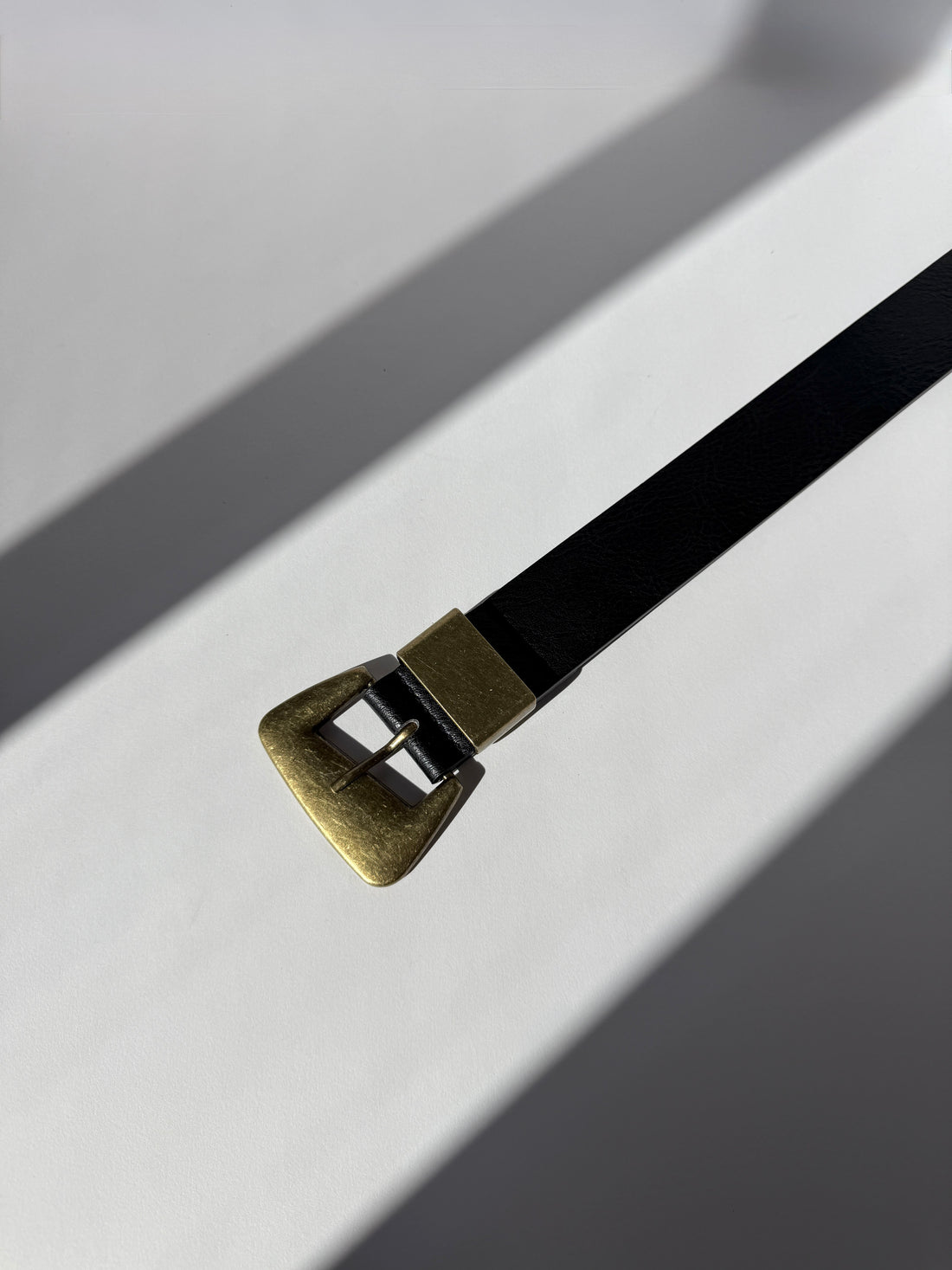 Plus Size Classic Brass Buckle Belt Black