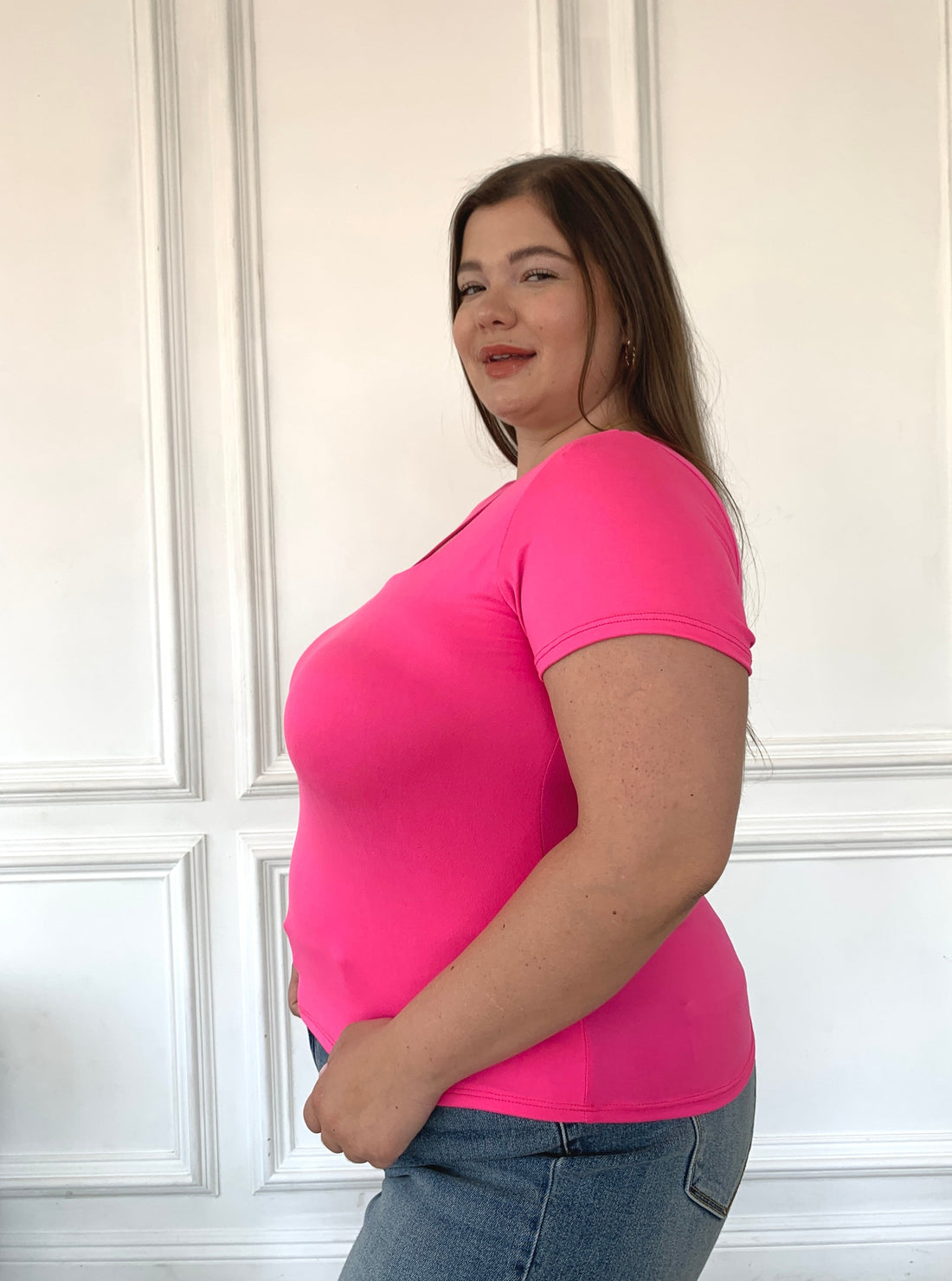 Plus Size Double Layer Cropped Tee Plus Size Tops -2020AVE
