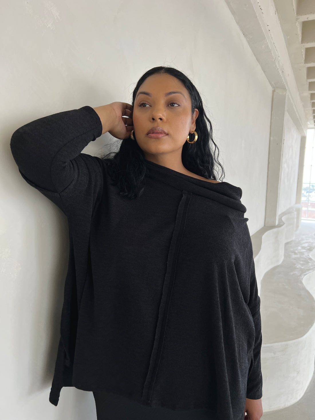 Size Folded The Shoulder Sweater – 2020AVE