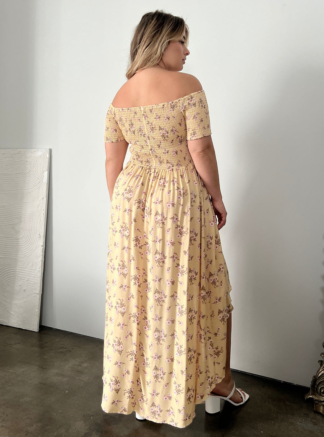 Plus Size High Low Smocked Floral Dress 2020AVE Plus Size High Low Smocked Floral Dress 2020AVE