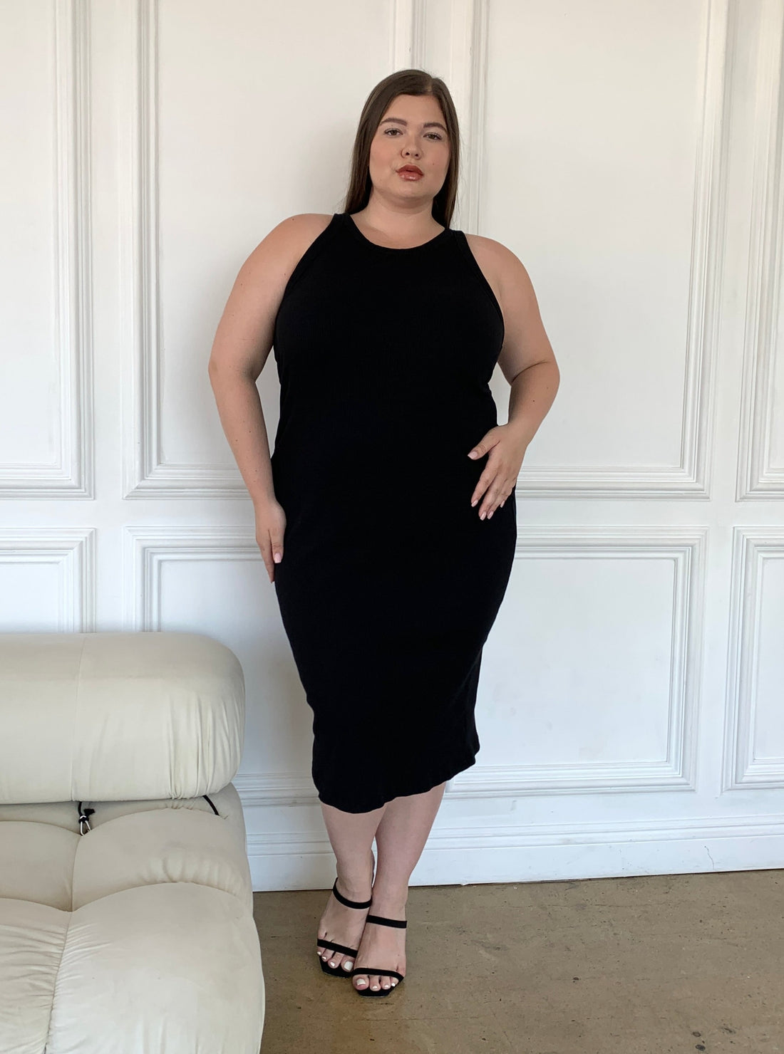 Plus Size High Neck Bodycon Dress Plus Size Dresses Black 1XL -2020AVE