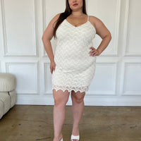 Plus Size Lace Bodycon Dress Plus Size Dresses White 1XL -2020AVE