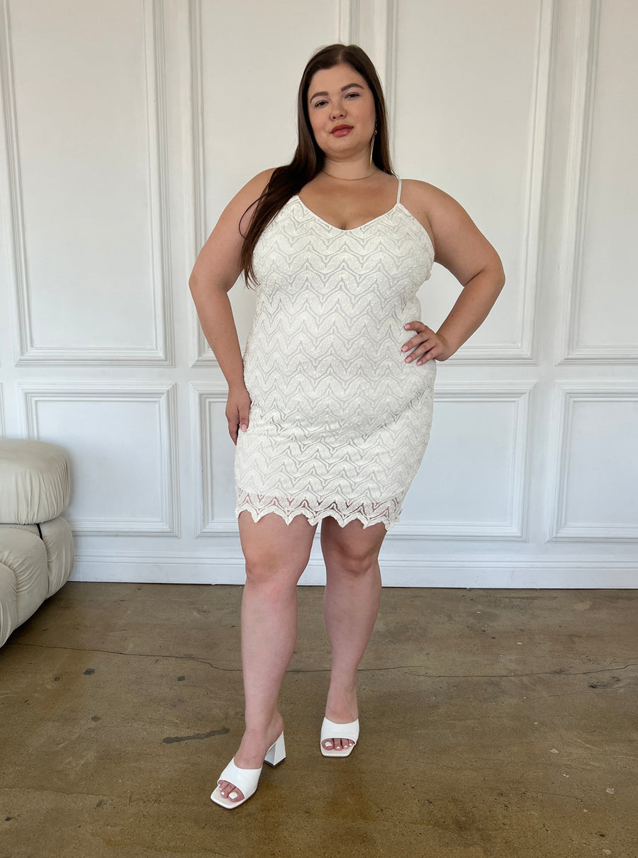 Plus Size Lace Bodycon Dress Plus Size Dresses White 1XL -2020AVE