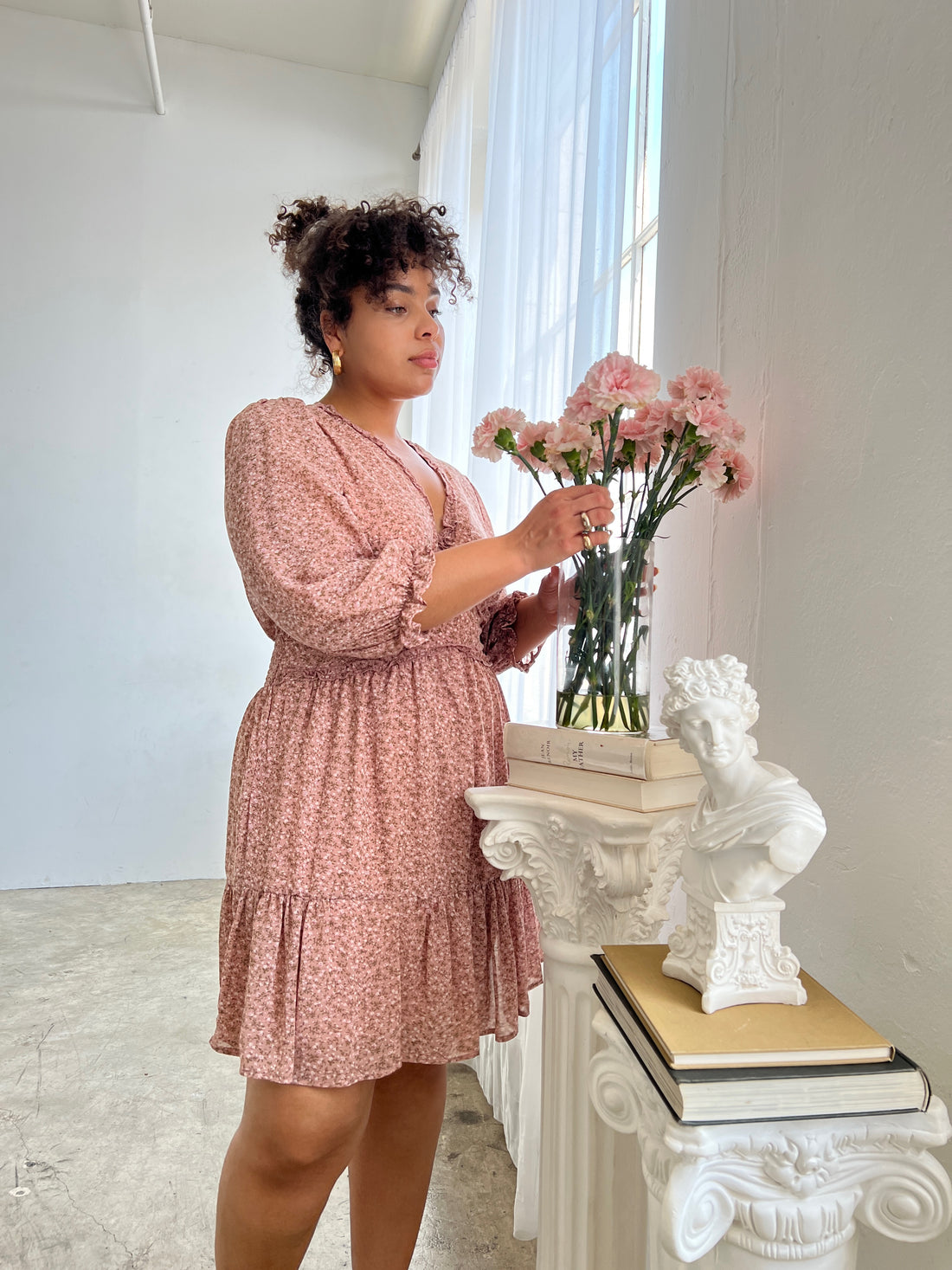 Plus Size Long Sleeve Chiffon Floral Dress 2020AVE Plus Size Long Sleeve Chiffon Floral Dress 2020AVE