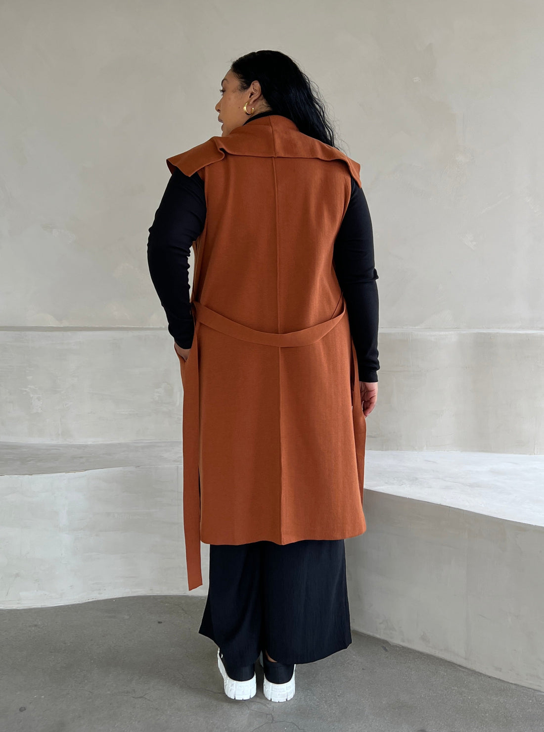 Plus Size Long Sleeveless Coat Plus Size Outerwear -2020AVE