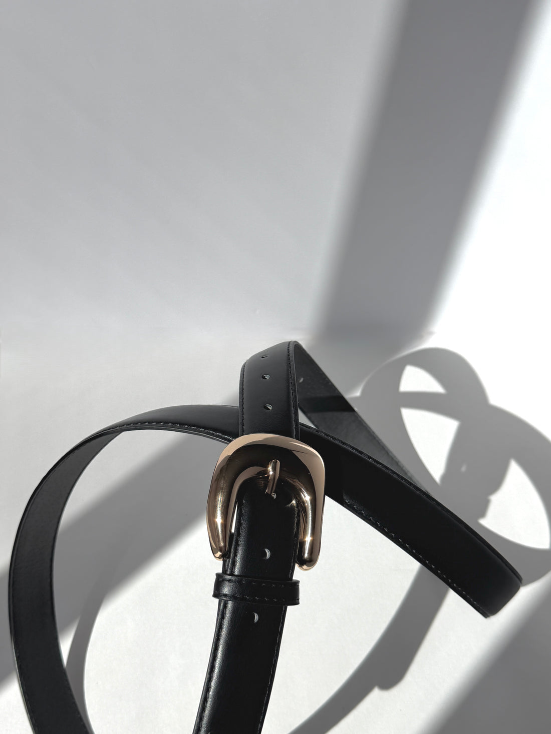 Plus Size Luxe Gold Buckle Belt Black