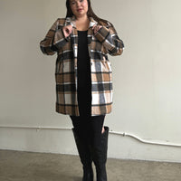 Plus Size Relaxed Fit Plaid Coat Plus Size Outerwear -2020AVE