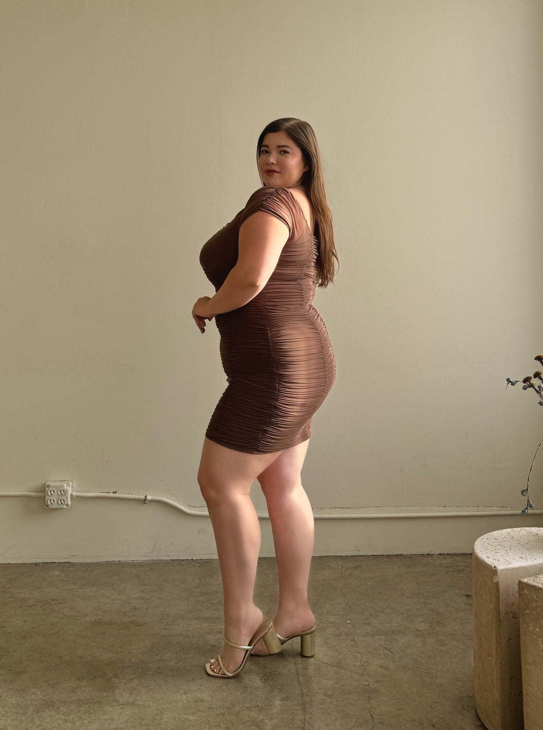 Plus Size Romantically Ruched Chiffon Bodycon Dress Plus Size Dresses -2020AVE