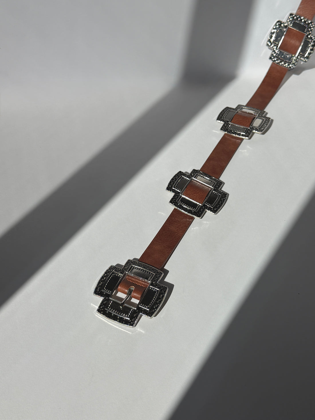 Plus Size Silver Statement Buckle Belt Plus Size Accessories Brown Plus Size One Size -2020AVE