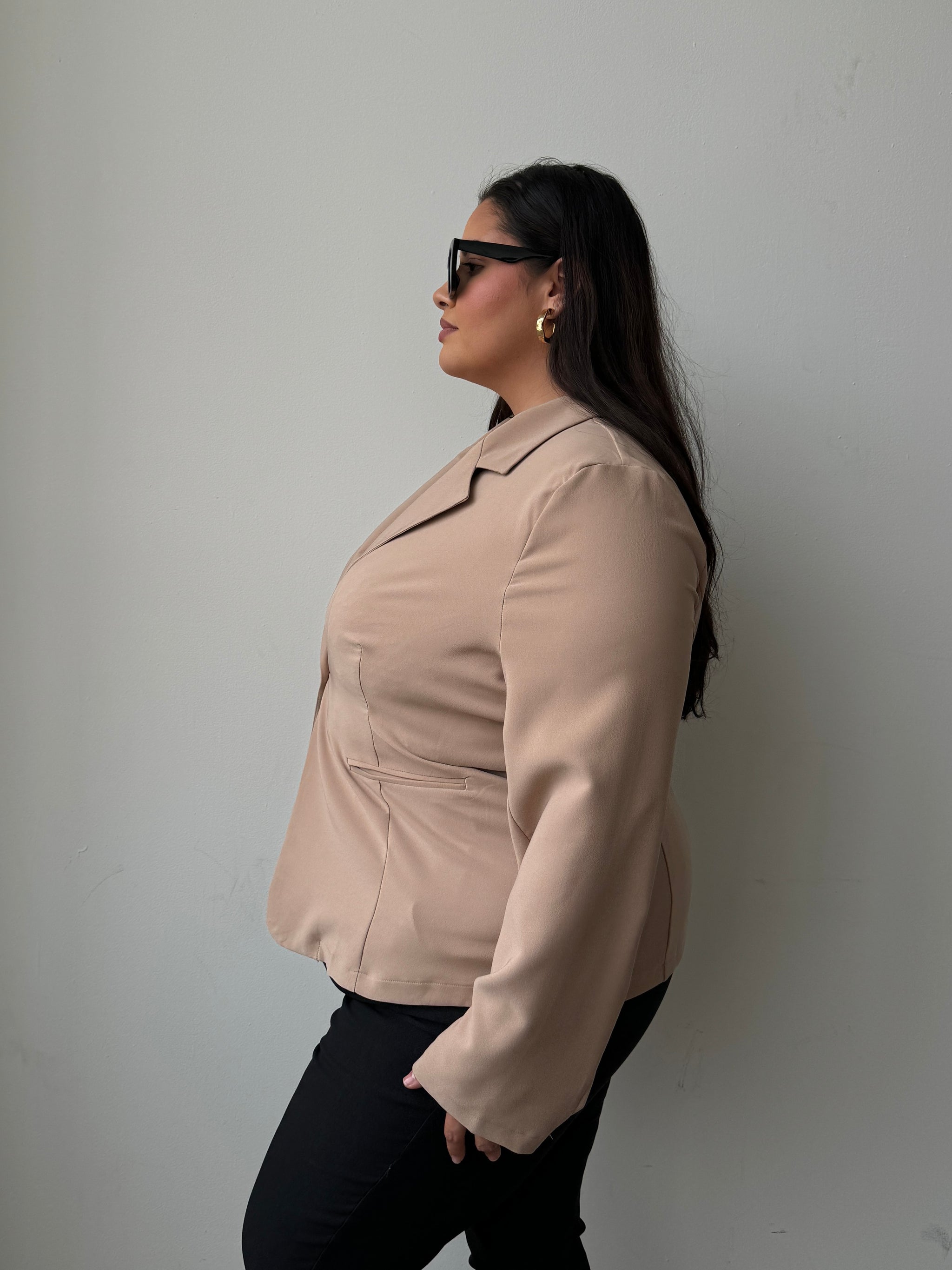 Trendy Plus Size Oversized Button-Front Blazer