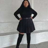 Plus Size Solid Pleated Skirt Plus Size Bottoms -2020AVE