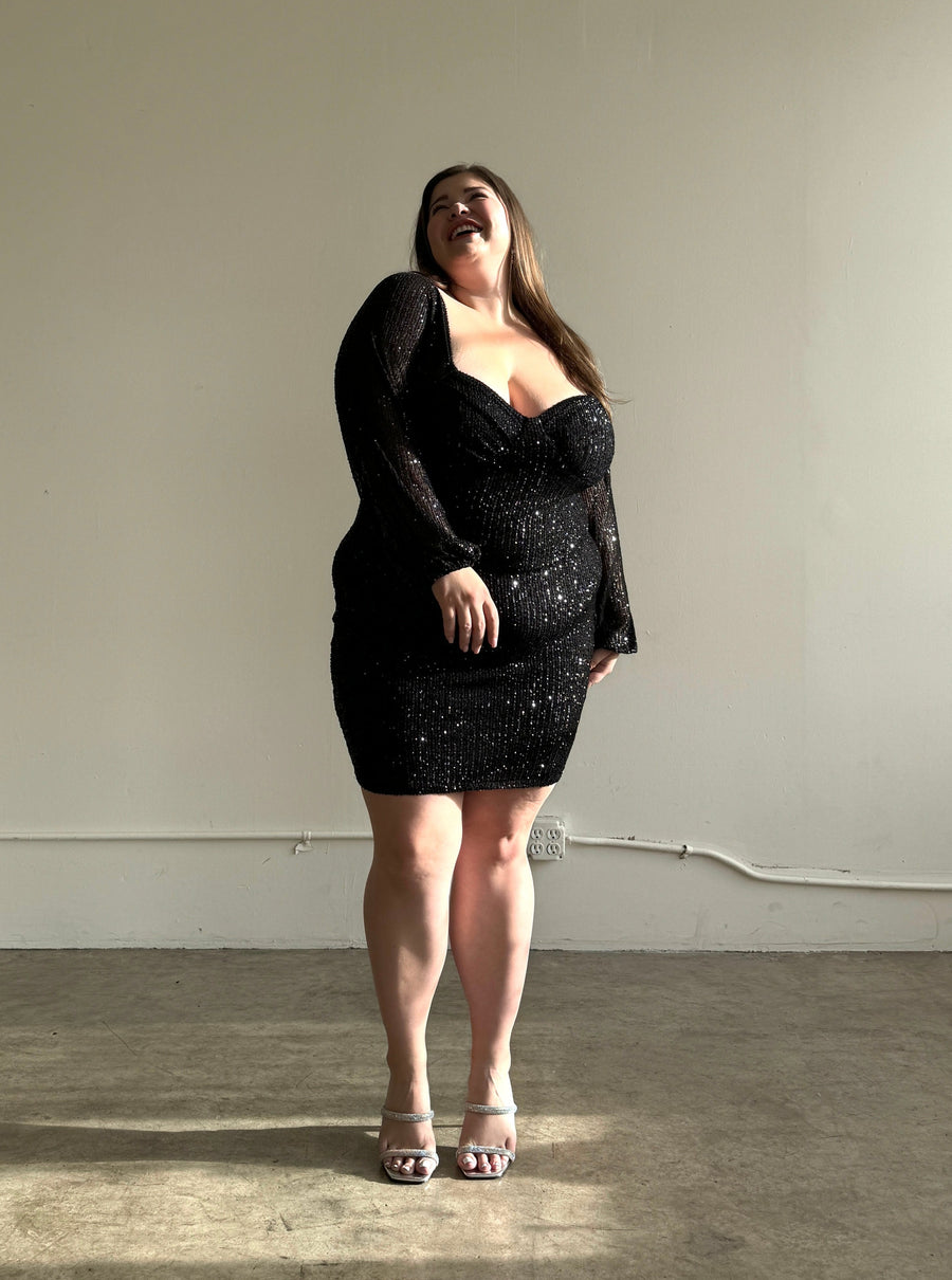 Plus Size Sparkly Sequin Bodycon Mini Dress Plus Size Dresses -2020AVE