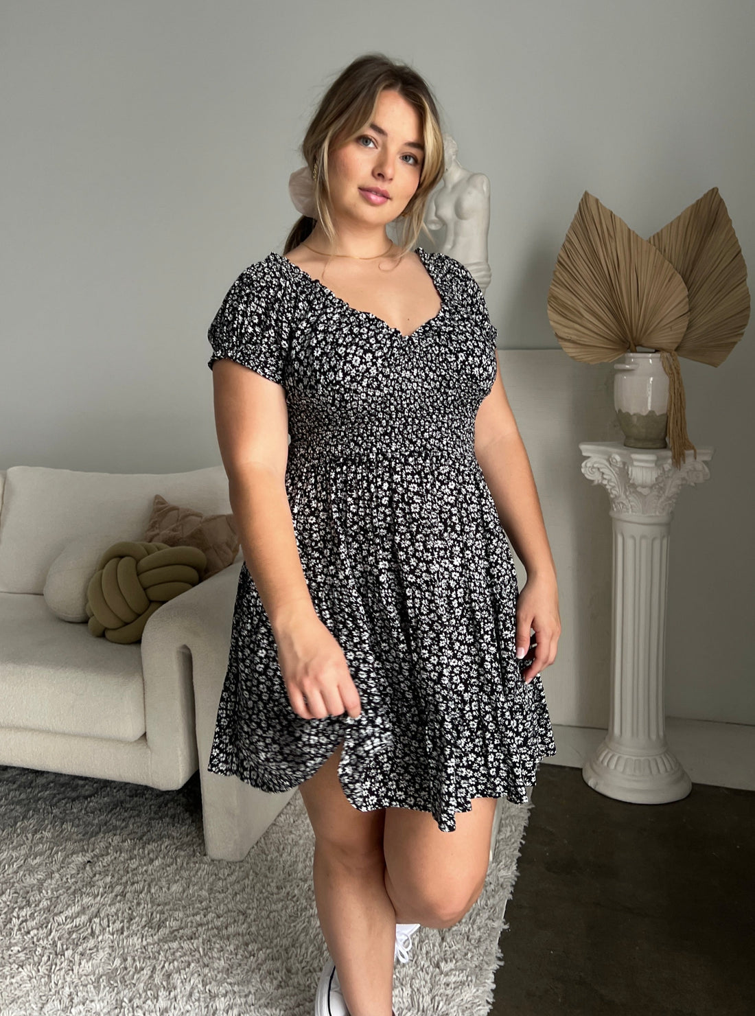 Plus Size Sweetheart Floral Mini Dress 2020AVE Plus Size Sweetheart Floral Mini Dress 2020AVE