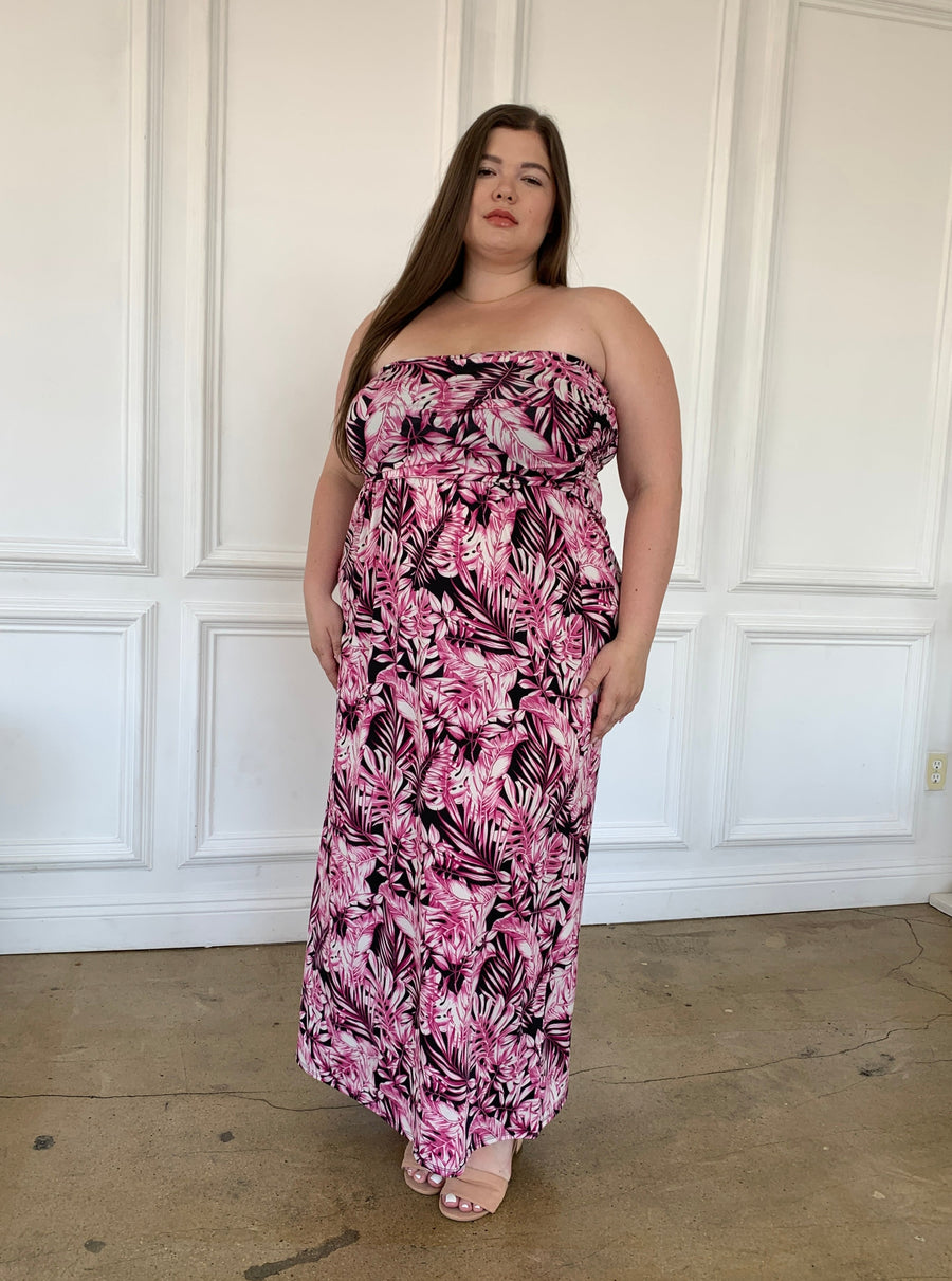 Plus Size Tropical Tube Dress Plus Size Dresses -2020AVE